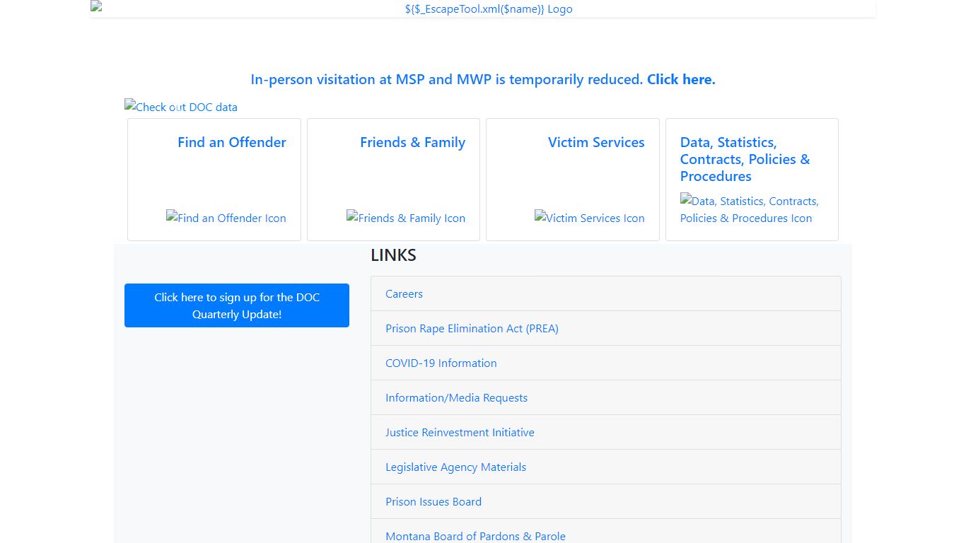CORRECTIONAL OFFENDER NETWORK WEBSITE (CONWEB) STANDARD ... - Montana